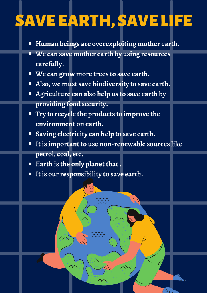 10 lines on save earth