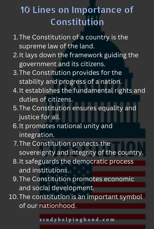 10 Lines on Importance of Constitution 